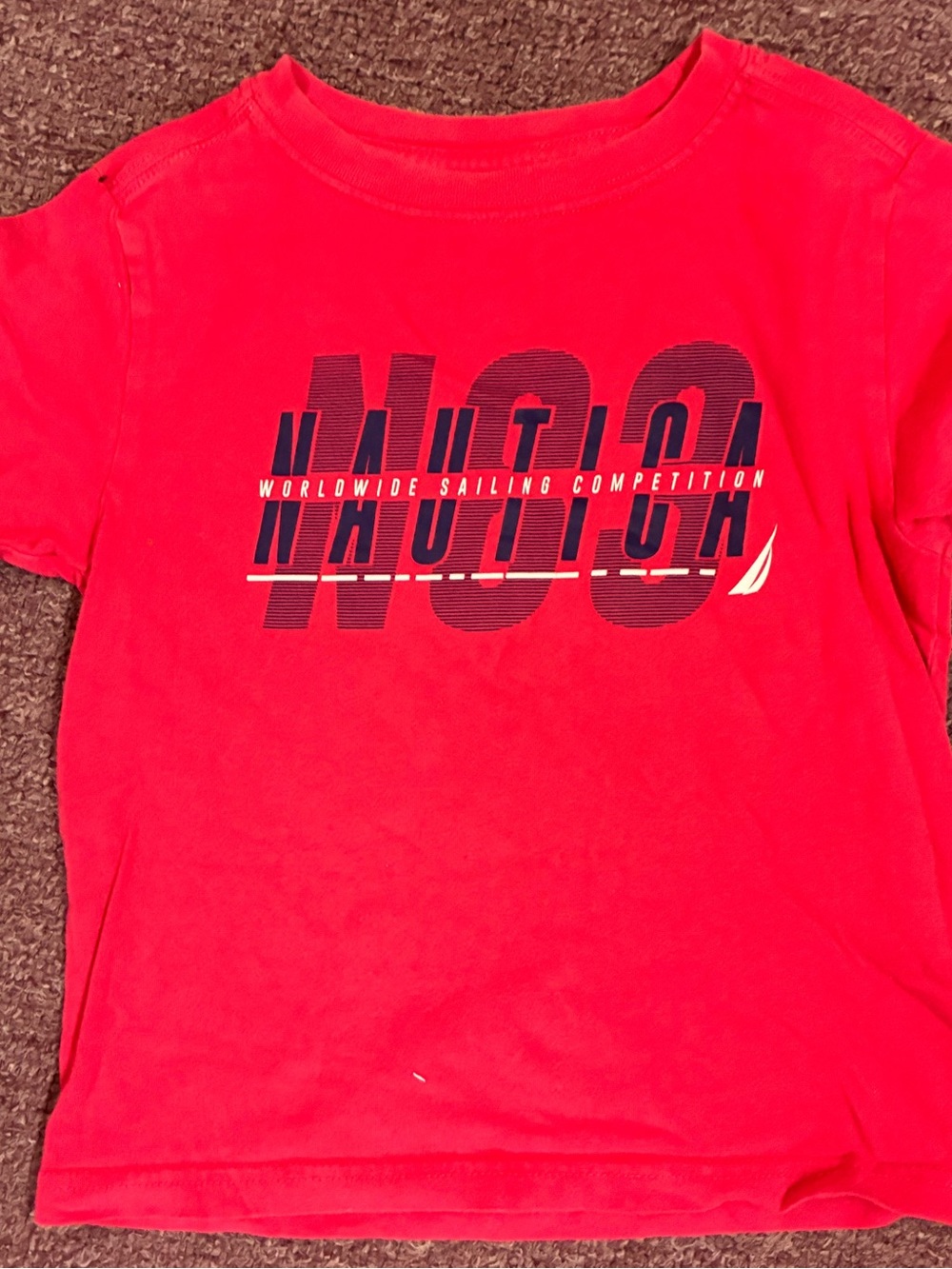 Nautica Bright Red Logo Crewneck Tee